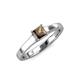 3 - Jemima Princess Cut Smoky Quartz Solitaire Engagement Ring 