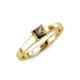 3 - Jemima Princess Cut Smoky Quartz Solitaire Engagement Ring 