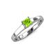 3 - Jemima Princess Cut Peridot Solitaire Engagement Ring 
