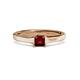 2 - Jemima Princess Cut Red Garnet Solitaire Engagement Ring 
