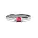2 - Jemima Princess Cut Rhodolite Garnet Solitaire Engagement Ring 
