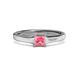 2 - Jemima Princess Cut Pink Tourmaline Solitaire Engagement Ring 