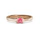 2 - Jemima Princess Cut Pink Tourmaline Solitaire Engagement Ring 