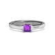 2 - Jemima Princess Cut Amethyst Solitaire Engagement Ring 