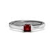 2 - Jemima Princess Cut Red Garnet Solitaire Engagement Ring 