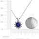 4 - Megan Blue Sapphire and Diamond Floral Halo Pendant 