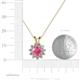 4 - Megan Pink Tourmaline and Diamond Floral Halo Pendant 