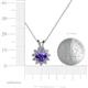 4 - Megan Iolite and Diamond Floral Halo Pendant 
