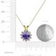 4 - Megan Iolite and Diamond Floral Halo Pendant 