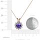 4 - Megan Iolite and Diamond Floral Halo Pendant 