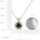 4 - Megan Black and White Diamond Floral Halo Pendant 