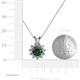 4 - Megan Diamond and Lab Created Alexandrite Floral Halo Pendant 