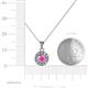 4 - Aazia Pink Sapphire and Diamond Circle Halo Pendant 