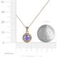 4 - Aazia Tanzanite and Diamond Circle Halo Pendant 