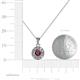 4 - Aazia Ruby and Diamond Circle Halo Pendant 