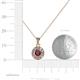 4 - Aazia Ruby and Diamond Circle Halo Pendant 