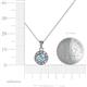4 - Aazia Aquamarine and Diamond Circle Halo Pendant 