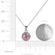 4 - Aazia Pink Tourmaline and Diamond Circle Halo Pendant 