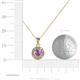 4 - Aazia Amethyst and Diamond Circle Halo Pendant 