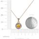 4 - Aazia Citrine and Diamond Circle Halo Pendant 