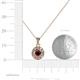 4 - Aazia Red Garnet and Diamond Circle Halo Pendant 