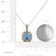 4 - Kiani Blue Topaz and Diamond Halo Pendant 