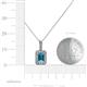 4 - Lilian London Blue Topaz and Diamond Halo Pendant 