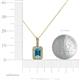 4 - Lilian London Blue Topaz and Diamond Halo Pendant 