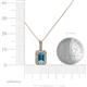 4 - Lilian London Blue Topaz and Diamond Halo Pendant 