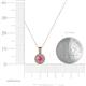 4 - Astera Pink Tourmaline and Diamond Circle Halo Pendant 