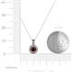 4 - Astera Red Garnet and Diamond Circle Halo Pendant 