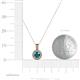 4 - Astera London Blue Topaz and Diamond Circle Halo Pendant 