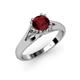 4 - Adira 6.50 mm Round Red Garnet Solitaire Engagement Ring 
