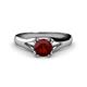 1 - Adira 6.50 mm Round Red Garnet Solitaire Engagement Ring 