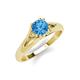4 - Adira 6.50 mm Round Blue Topaz Solitaire Engagement Ring 
