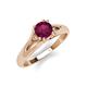 4 - Adira 6.50 mm Round Rhodolite Garnet Solitaire Engagement Ring 