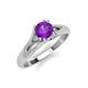 4 - Adira 6.50 mm Round Amethyst Solitaire Engagement Ring 