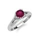 4 - Adira 6.50 mm Round Rhodolite Garnet Solitaire Engagement Ring 