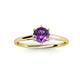 3 - Verena 6.50 mm Round Amethyst Solitaire Engagement Ring 
