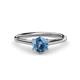 1 - Verena 6.50 mm Round Blue Topaz Solitaire Engagement Ring 