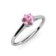 4 - Verena 6.50 mm Round Pink Tourmaline Solitaire Engagement Ring 