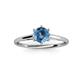 3 - Verena 6.50 mm Round Blue Topaz Solitaire Engagement Ring 