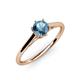 4 - Verena 6.50 mm Round Blue Topaz Solitaire Engagement Ring 