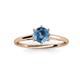 3 - Verena 6.50 mm Round Blue Topaz Solitaire Engagement Ring 
