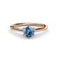 1 - Verena 6.50 mm Round Blue Topaz Solitaire Engagement Ring 