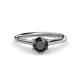 1 - Verena 6.00 mm Round Black Diamond Solitaire Engagement Ring 