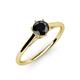 4 - Verena 6.00 mm Round Black Diamond Solitaire Engagement Ring 