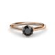 1 - Verena 6.00 mm Round Black Diamond Solitaire Engagement Ring 