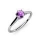4 - Verena 6.50 mm Round Amethyst Solitaire Engagement Ring 