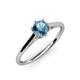 4 - Verena 6.50 mm Round Blue Topaz Solitaire Engagement Ring 